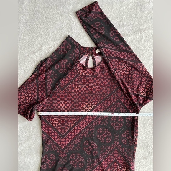 Bcbg Generation Womens  Dress Mock Neck Long Sleeve Black Red M - Picture 5 of 11